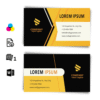 Visiting Card Design Template Word - Black & Yellow