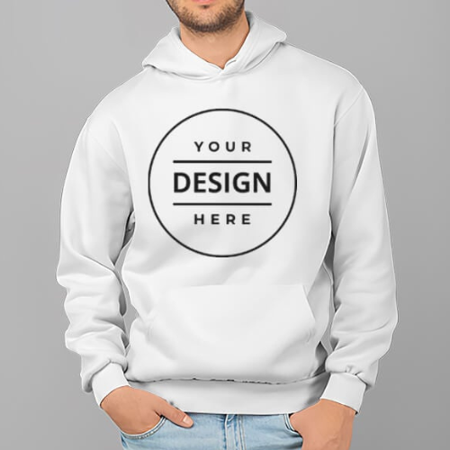 White Customized Hoodie with Pockets